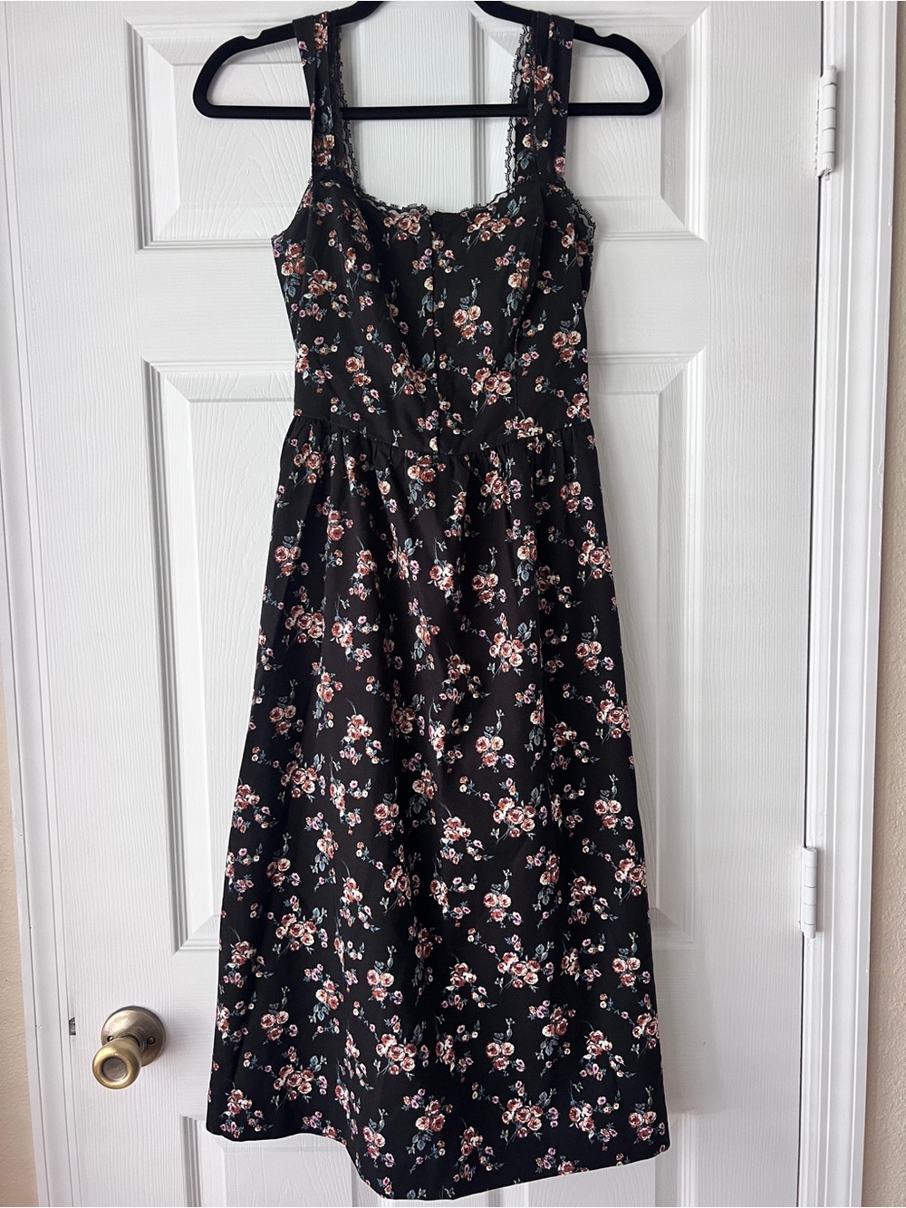 And Now This Black Floral Midi Dress